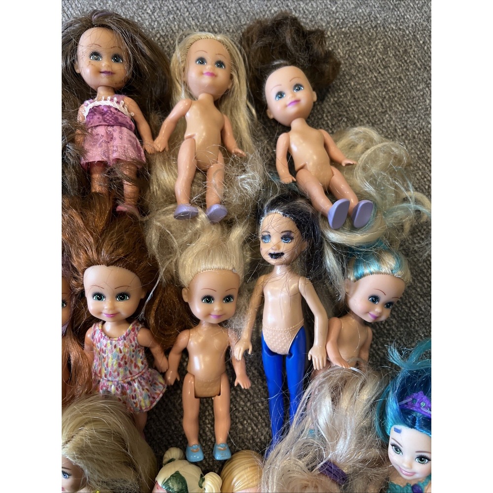 BARBIE Kelly dolls lot 18 Boys Mermaid Plastic Hair - Picture 5 of 7